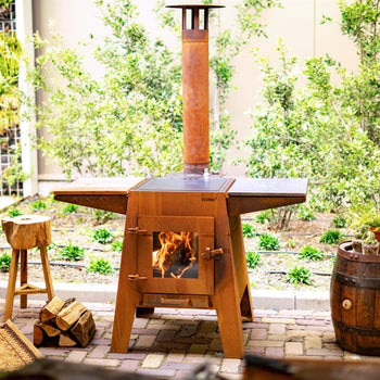 Adezz Damm Corten Steel Outdoor Fireplace